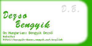 dezso bengyik business card