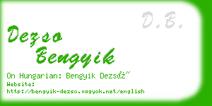 dezso bengyik business card